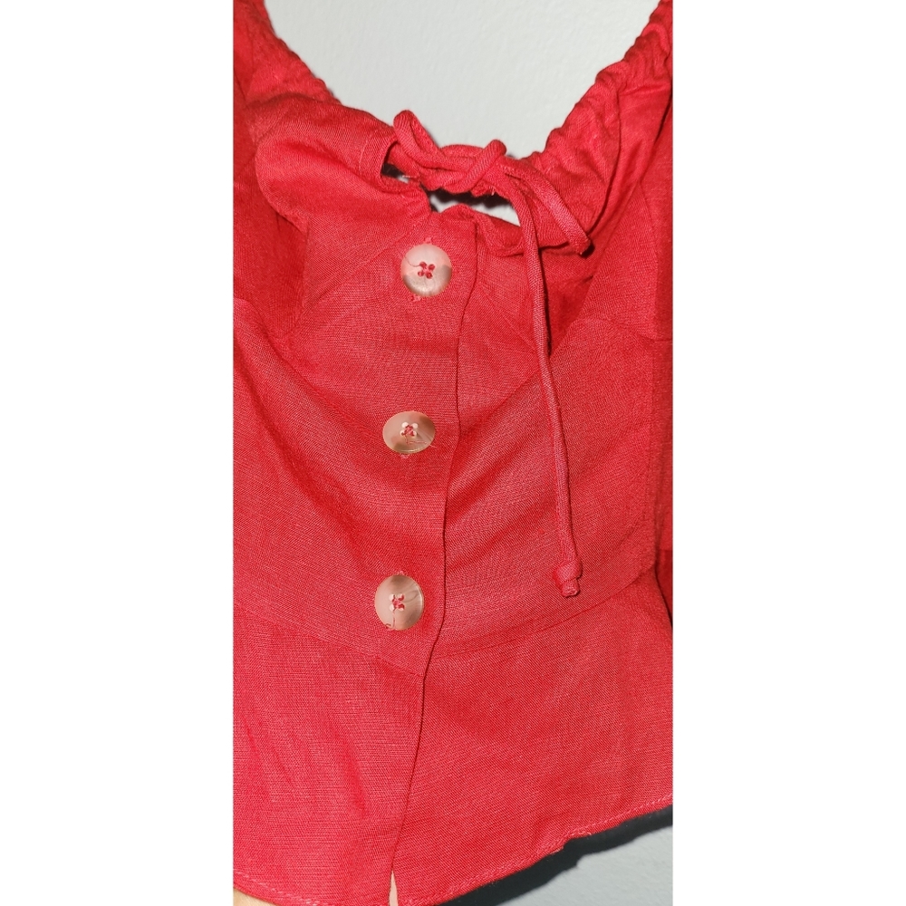 Red Carter Top -  Color-Red - Picture 9 of 9